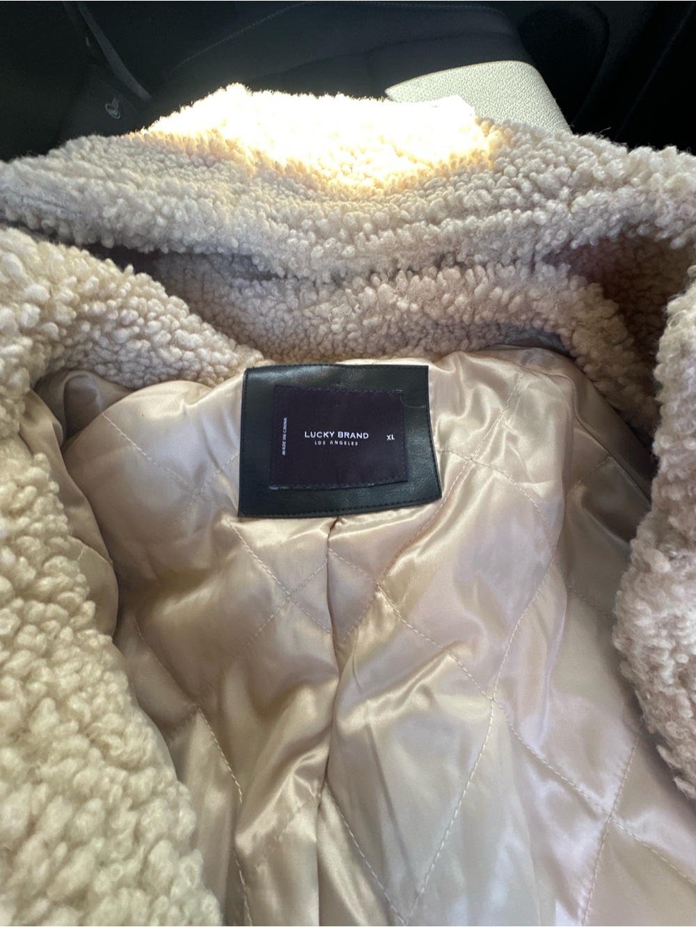 Lucky Brand Plush Cream cozy Jacket